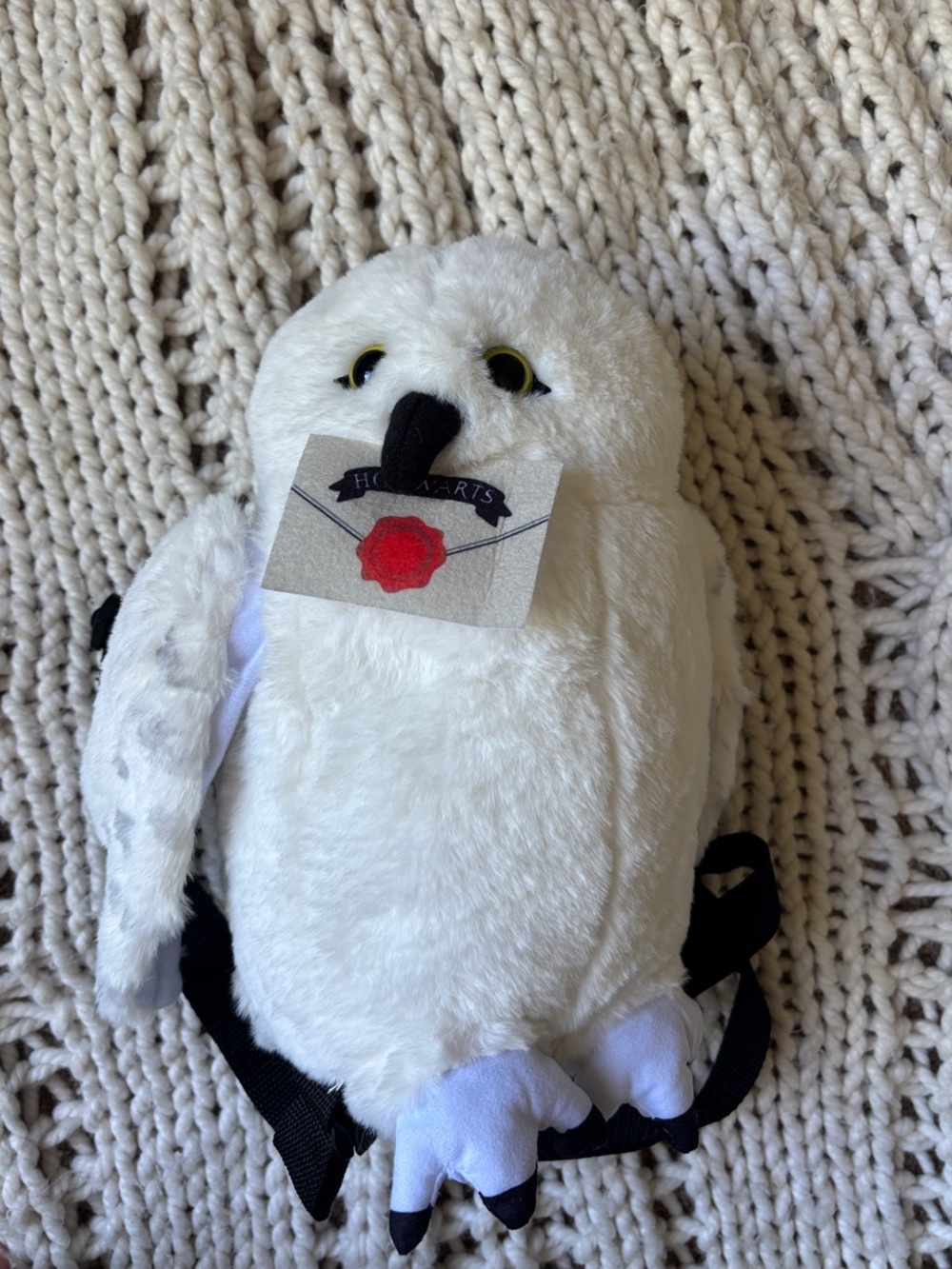 Plush White Owl Kids Backpack - Soft Animal Bag